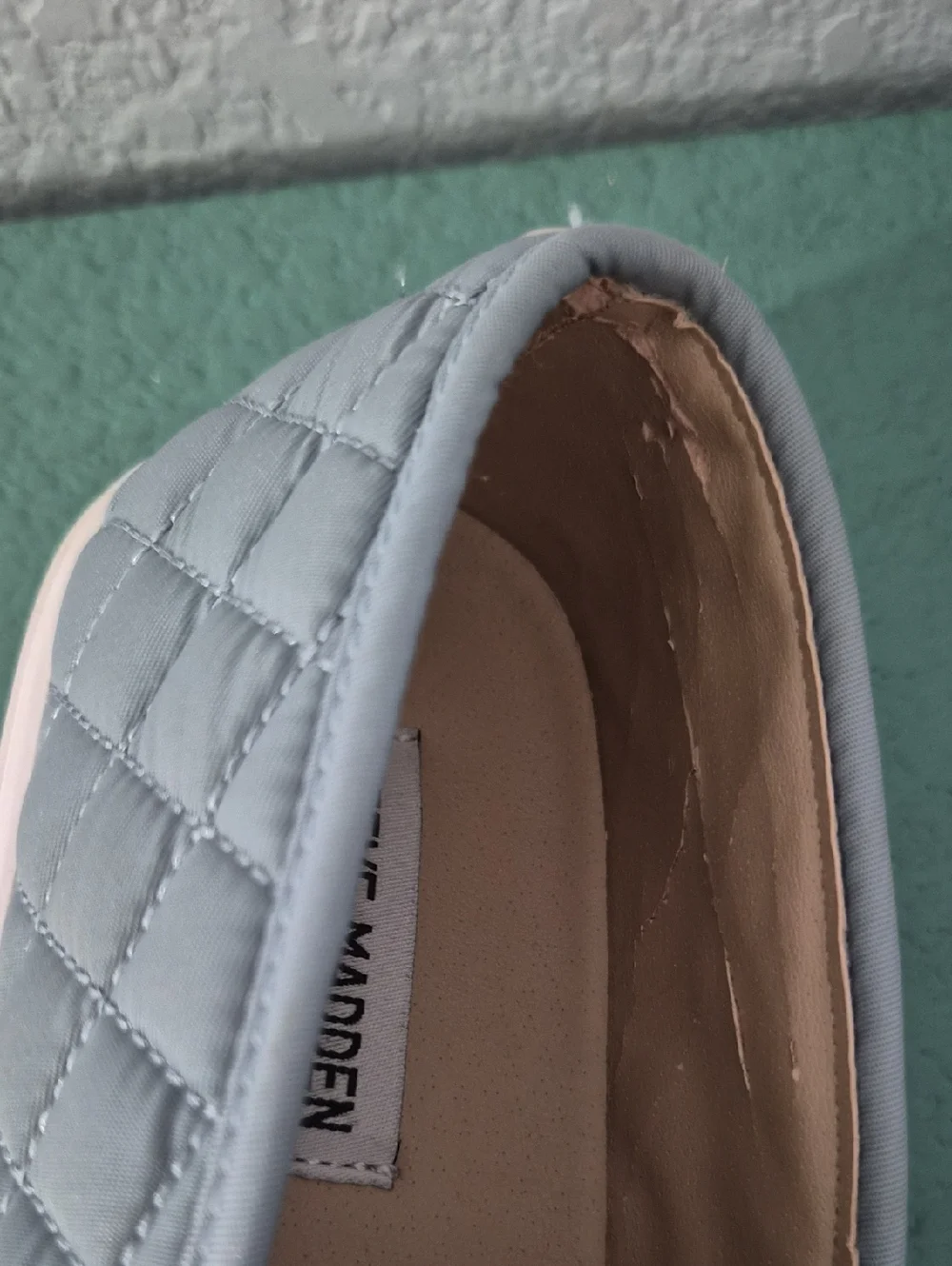 Steve Madden Ecentric-Q Quilted Slip On Sneakers 8.5M Slate Blue Preppy Sporty